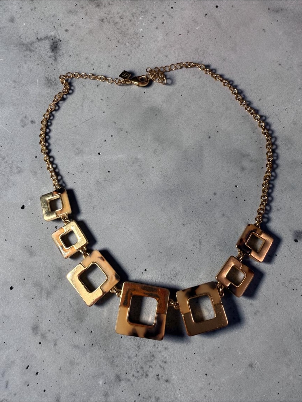 Gold Square-Link Statement Necklace - Women Jewelry
